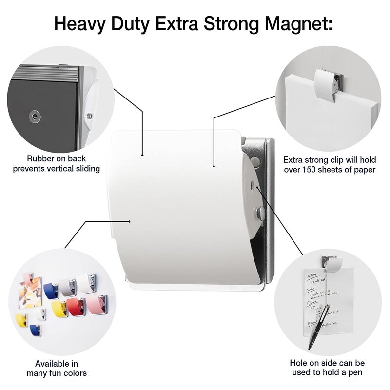 Plus Extra Strong Magnetic Clips, Large White, 3-Pack - Image 2